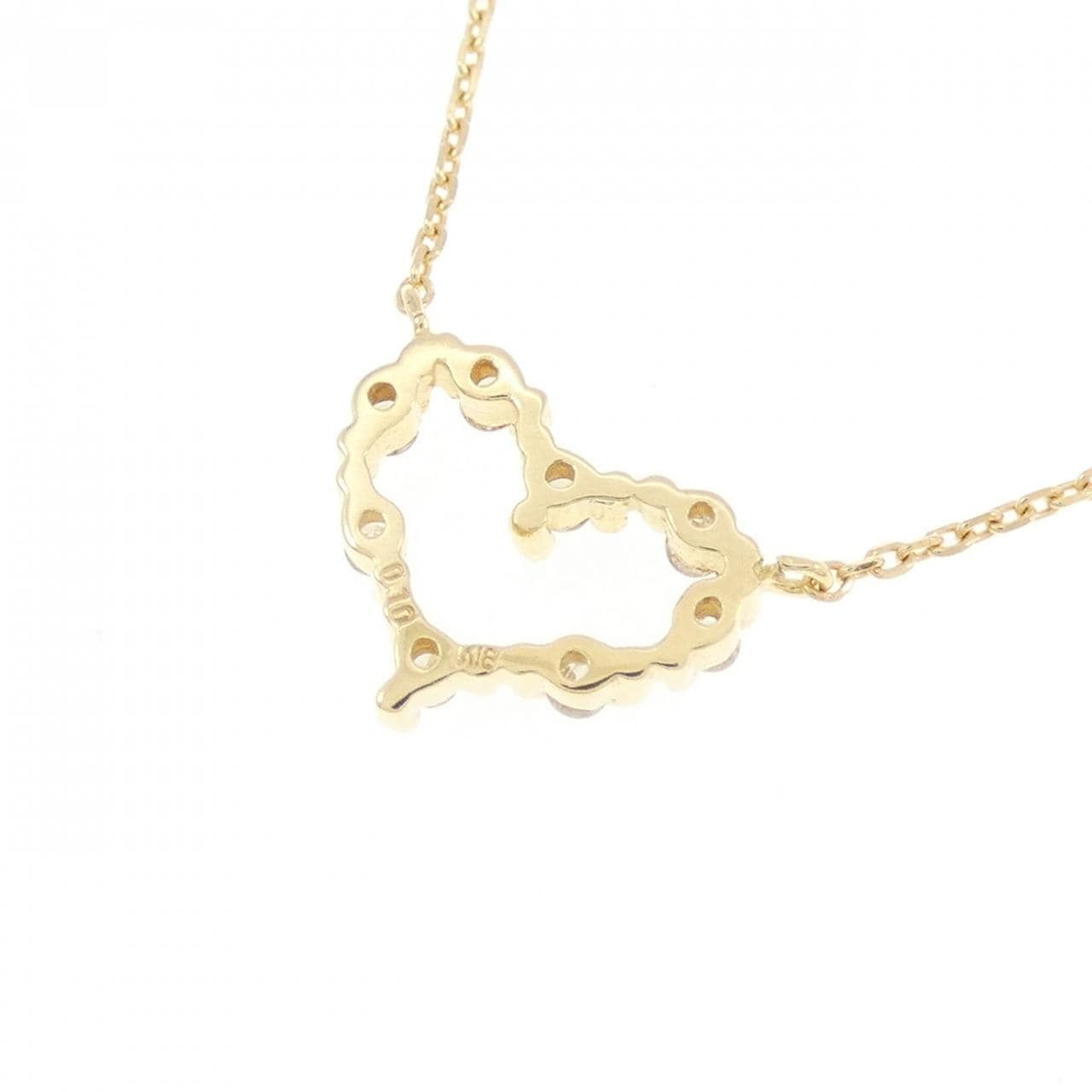 K18YG ハート ダイヤモンド ネックレス 0.10CT