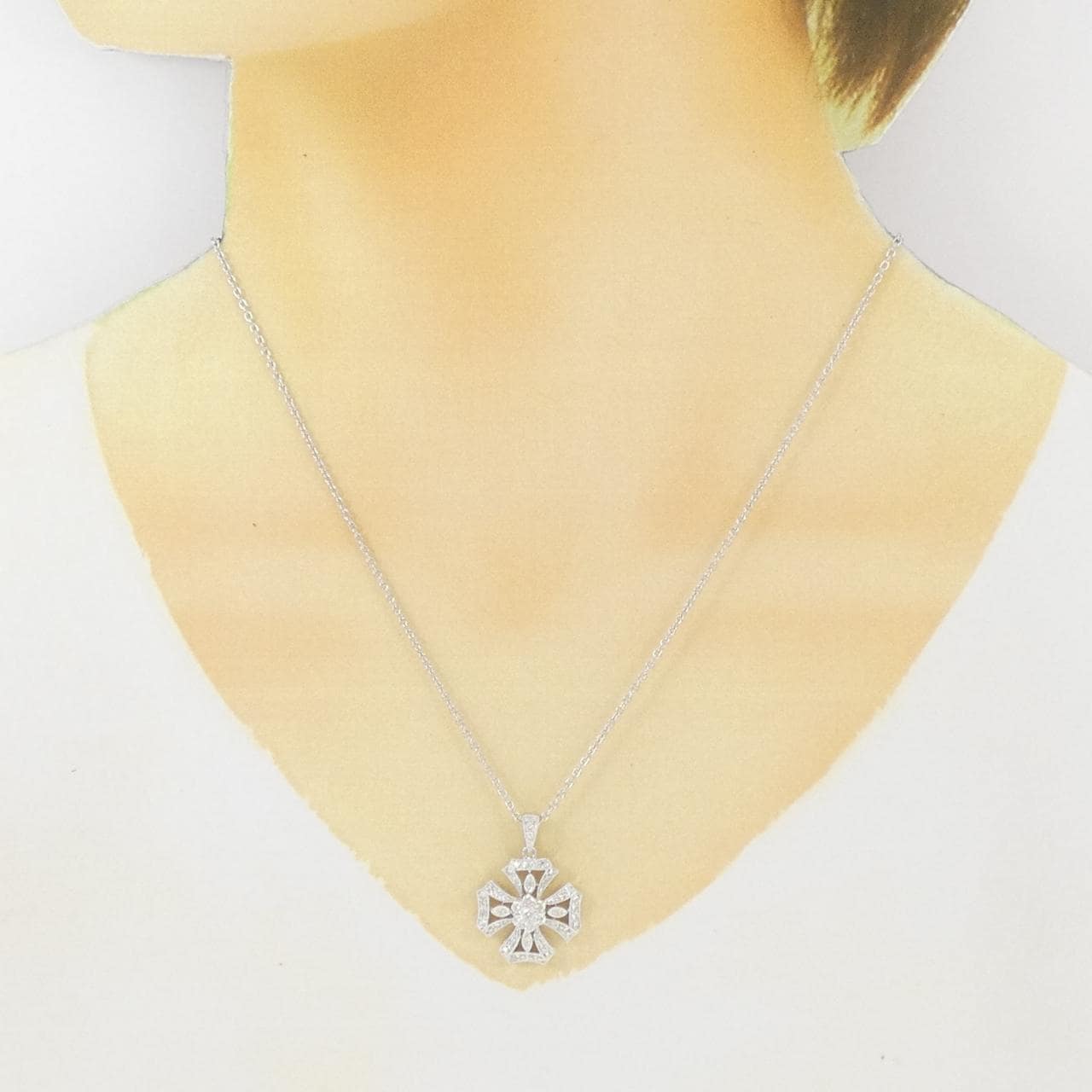750WG/K18WG ダイヤモンド ネックレス 0.62CT