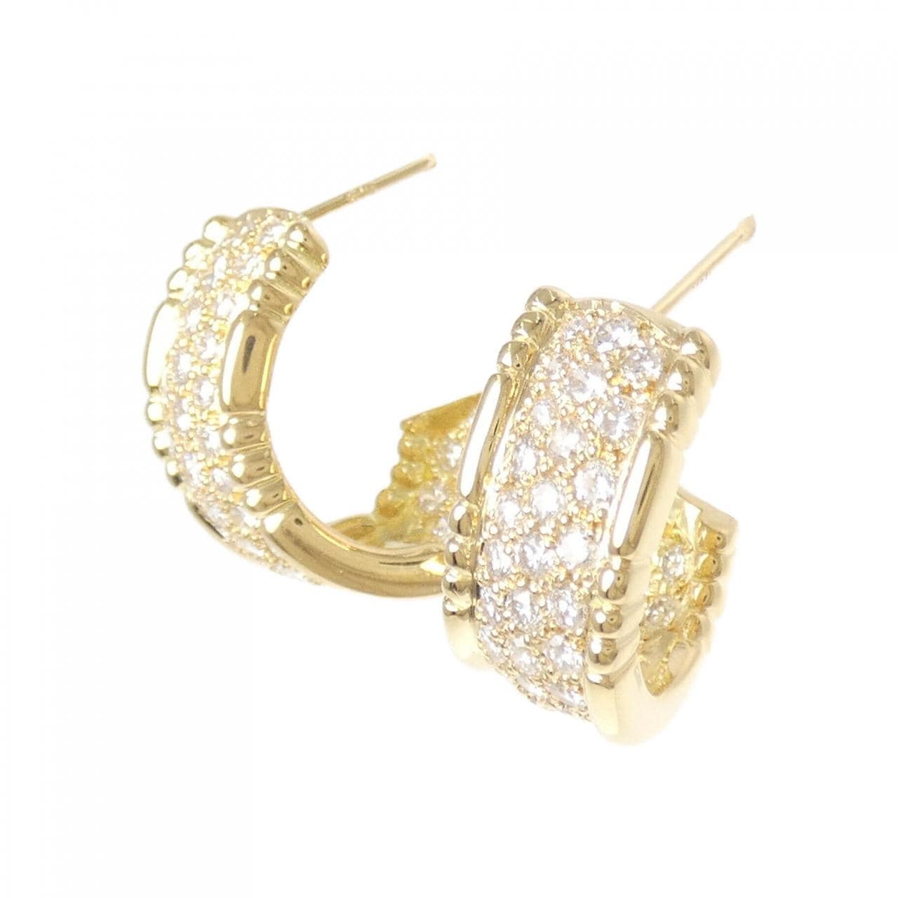 K18YG パヴェ ダイヤモンド ピアス