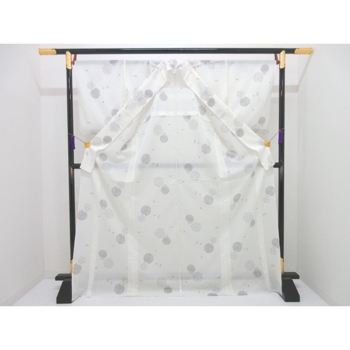 化繊　単衣　小紋　身幅Ｌ寸