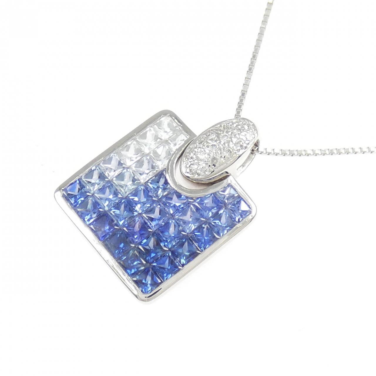 K18WG サファイヤ ネックレス 3.50CT