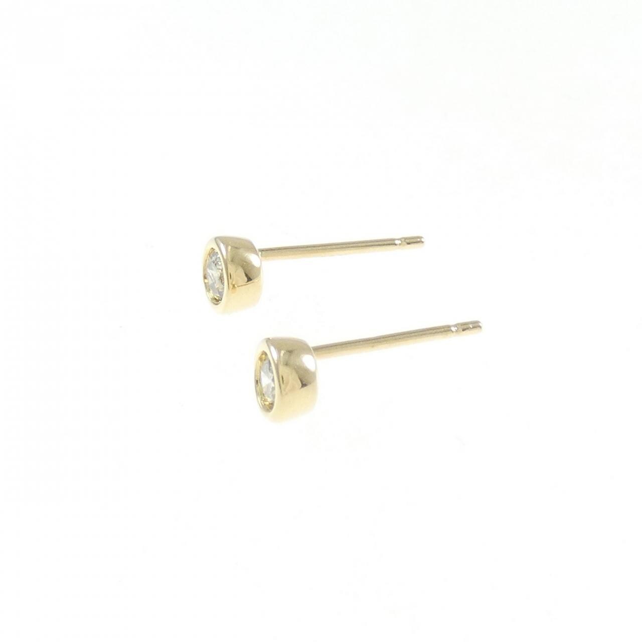 K18YG单钻钻石耳环 0.13CT