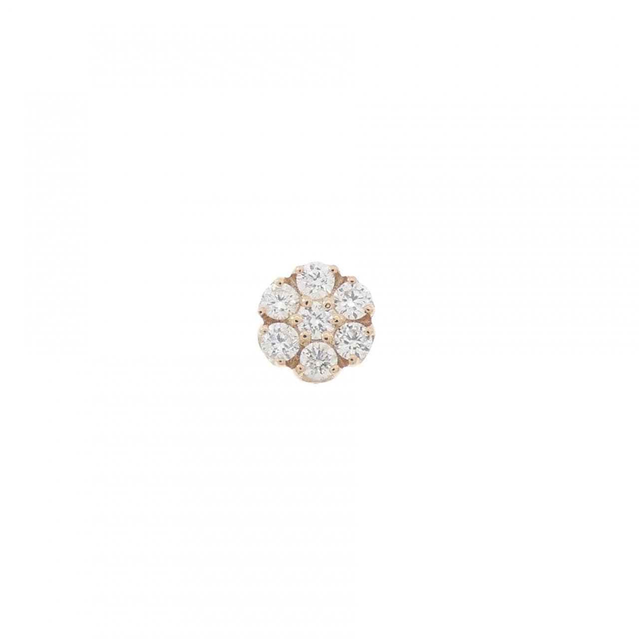 K18PG ダイヤモンド ピアス 0.11CT 片耳