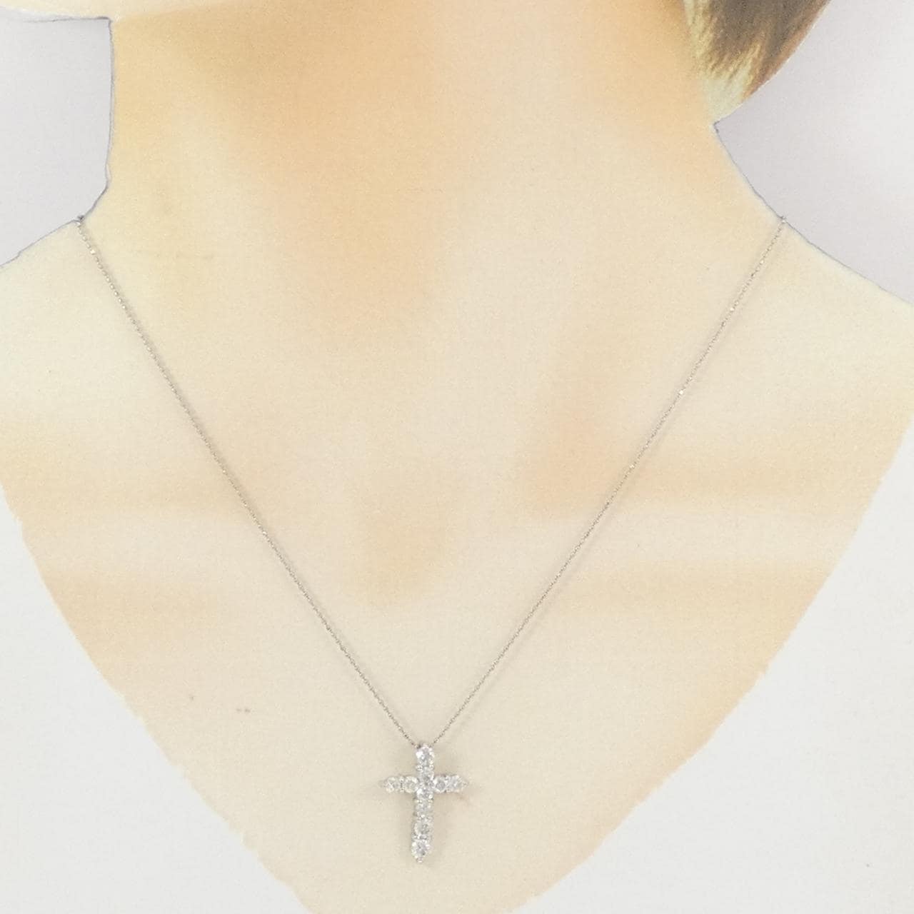 PT900/PT850 クロス ダイヤモンド ネックレス 1.00CT