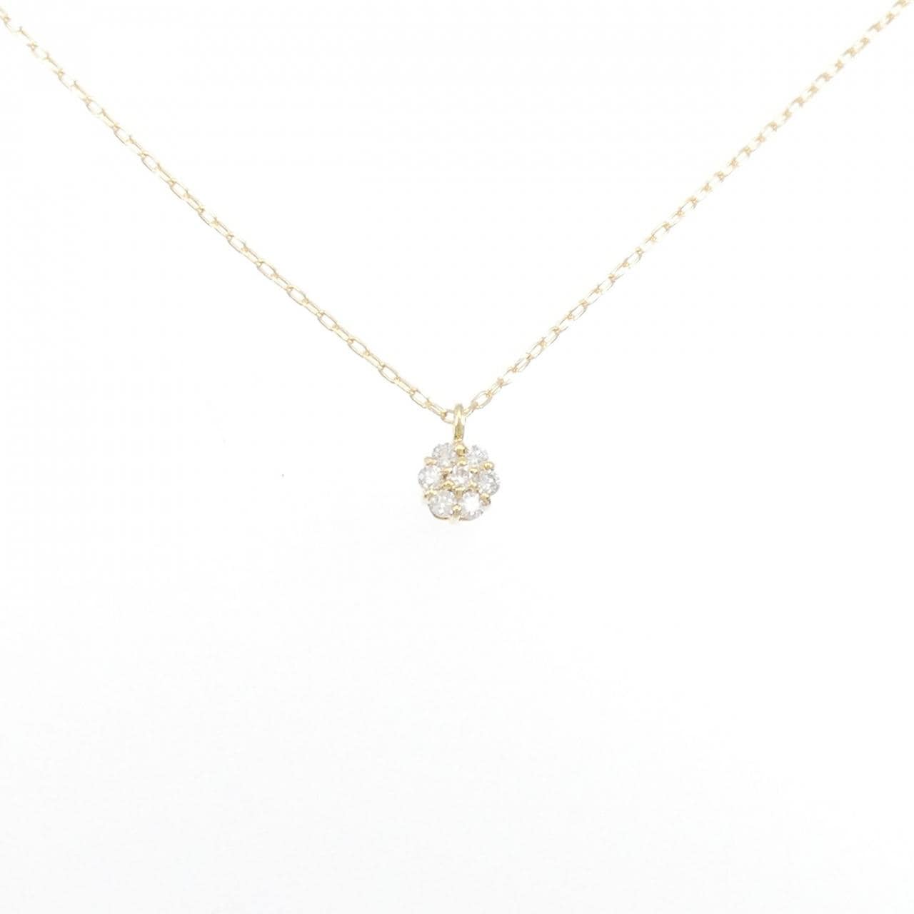 K18YG flower Diamond necklace 0.15CT