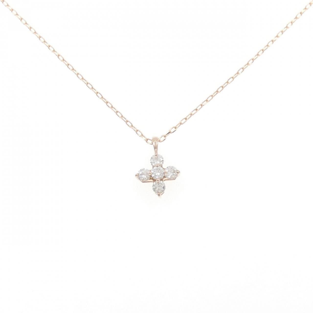 K18PG クロス ダイヤモンド ネックレス 0.30CT