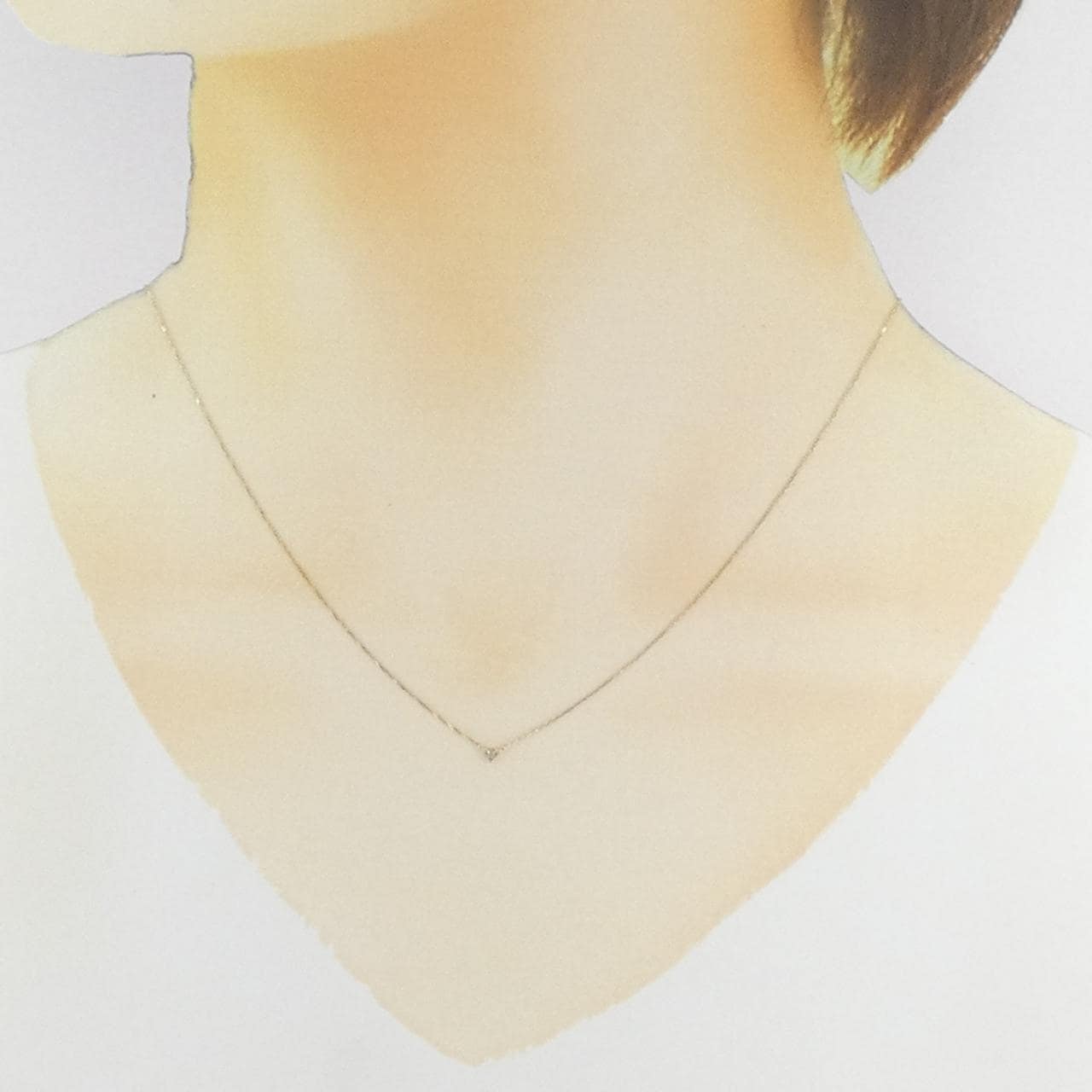 K10YG ハート ダイヤモンド ネックレス 0.01CT