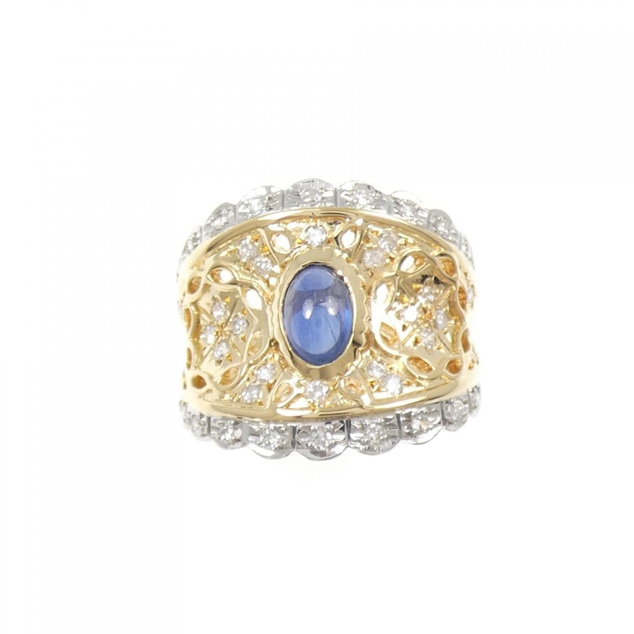 K18YG/PT900 サファイヤ リング 0.85CT