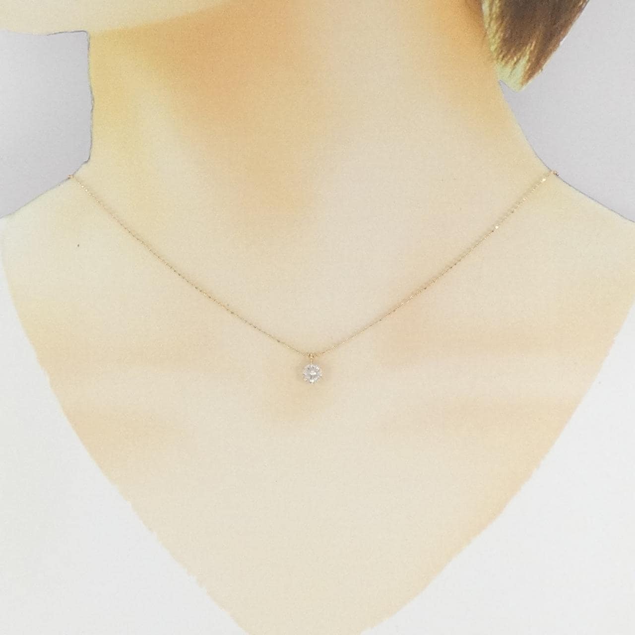 K18PG ソリティア ダイヤモンド ネックレス 0.421CT
