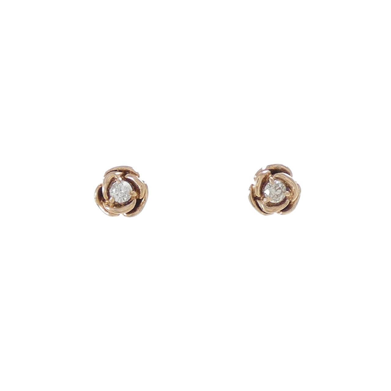 K10PG ローズ ダイヤモンド ピアス 0.10CT