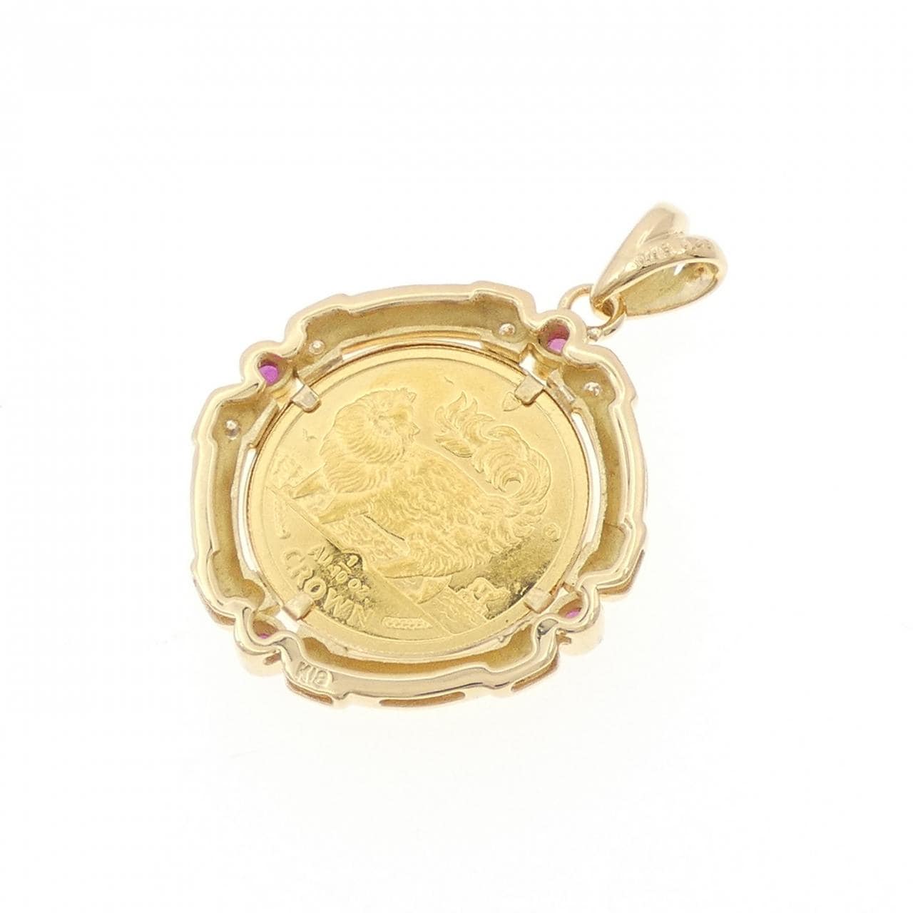 K18YG(枠) ルビー コイン 0.28CT