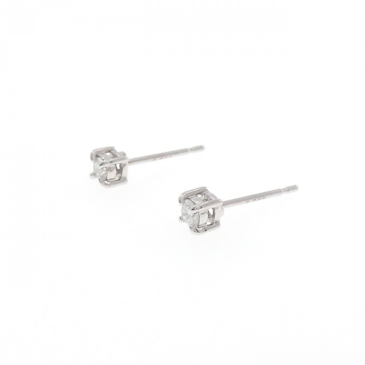 [再加工款] PT900单钻鑽石耳環 0.10CT