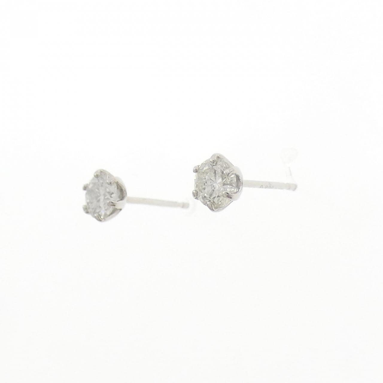 PT900 ソリティア ダイヤモンド ピアス 0.50CT