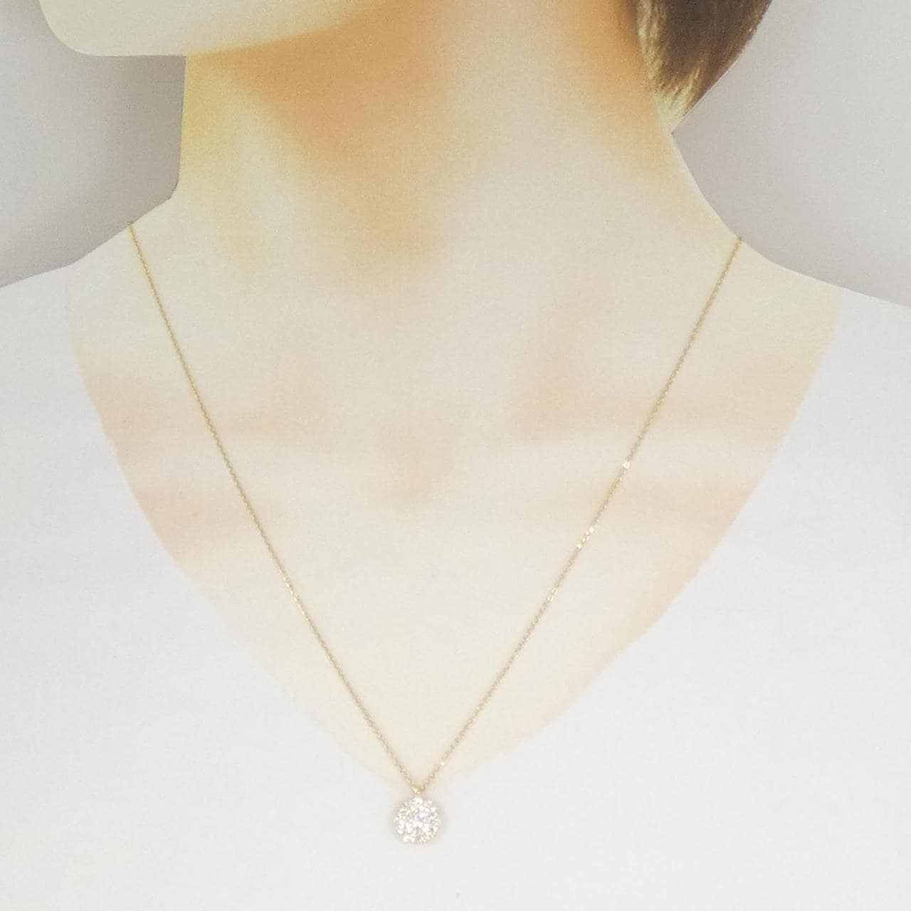 K18YG パヴェ ダイヤモンド ネックレス 0.7CT