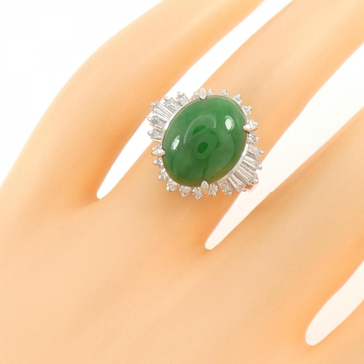 PT900 ヒスイ リング 5.54CT