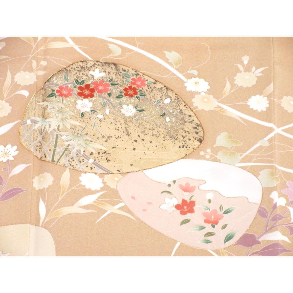 訪問着　友禅金彩加工　刺繍入り