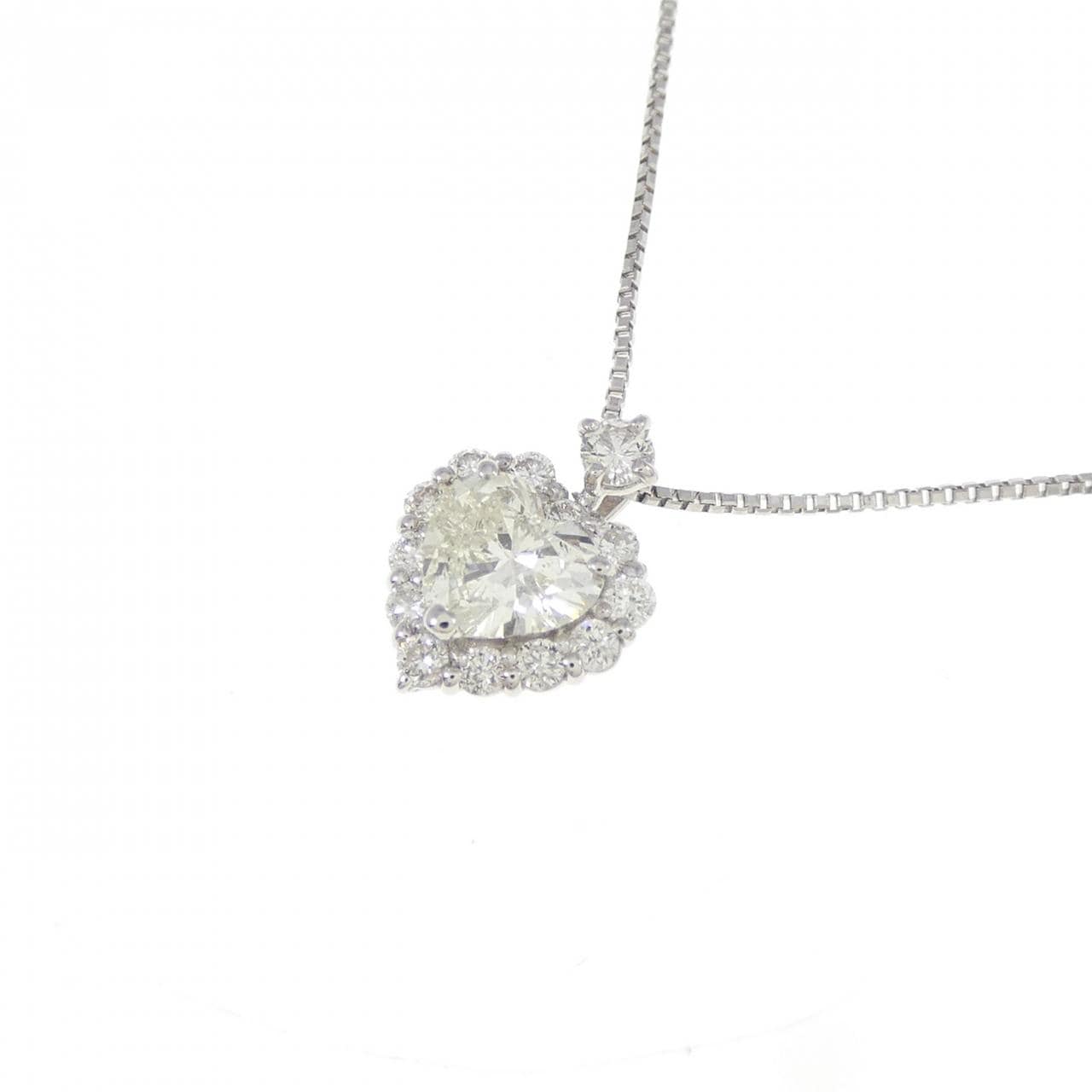 【新品】PT900/PT850 ハート ダイヤモンド ネックレス 0.33CT