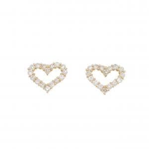 【新品】K18YG ハート ダイヤモンド ピアス 0.40CT