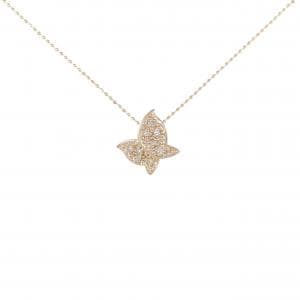 K18PG バタフライ ダイヤモンド ネックレス 0.06CT