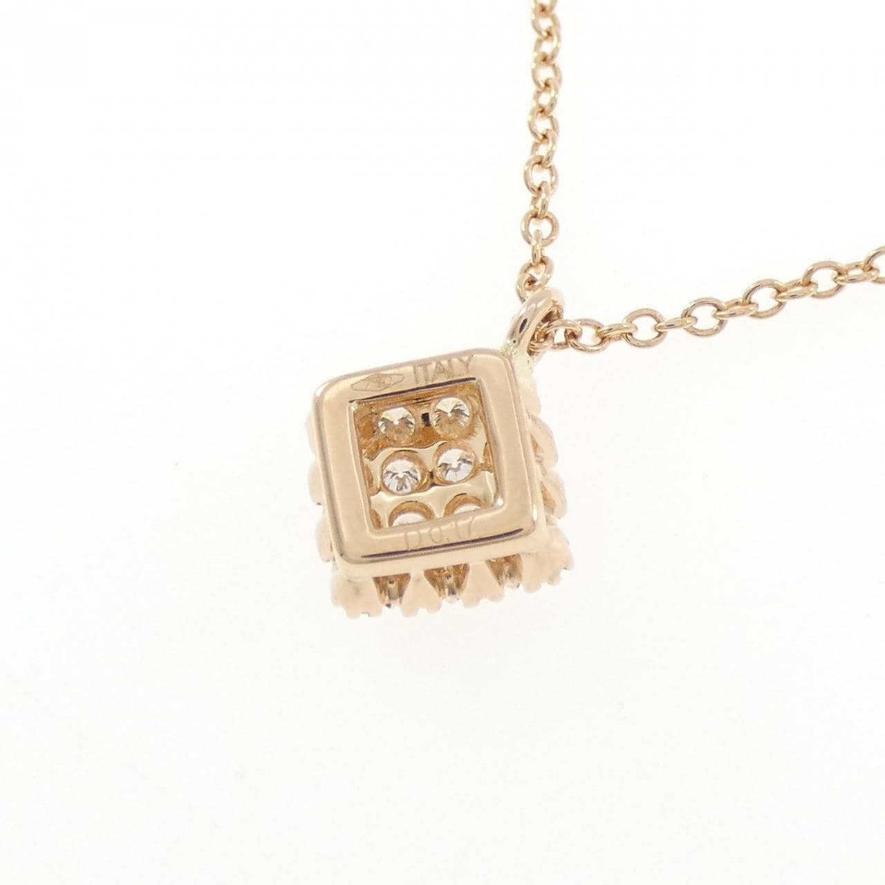 750PG パヴェ ダイヤモンド ネックレス 0.17CT