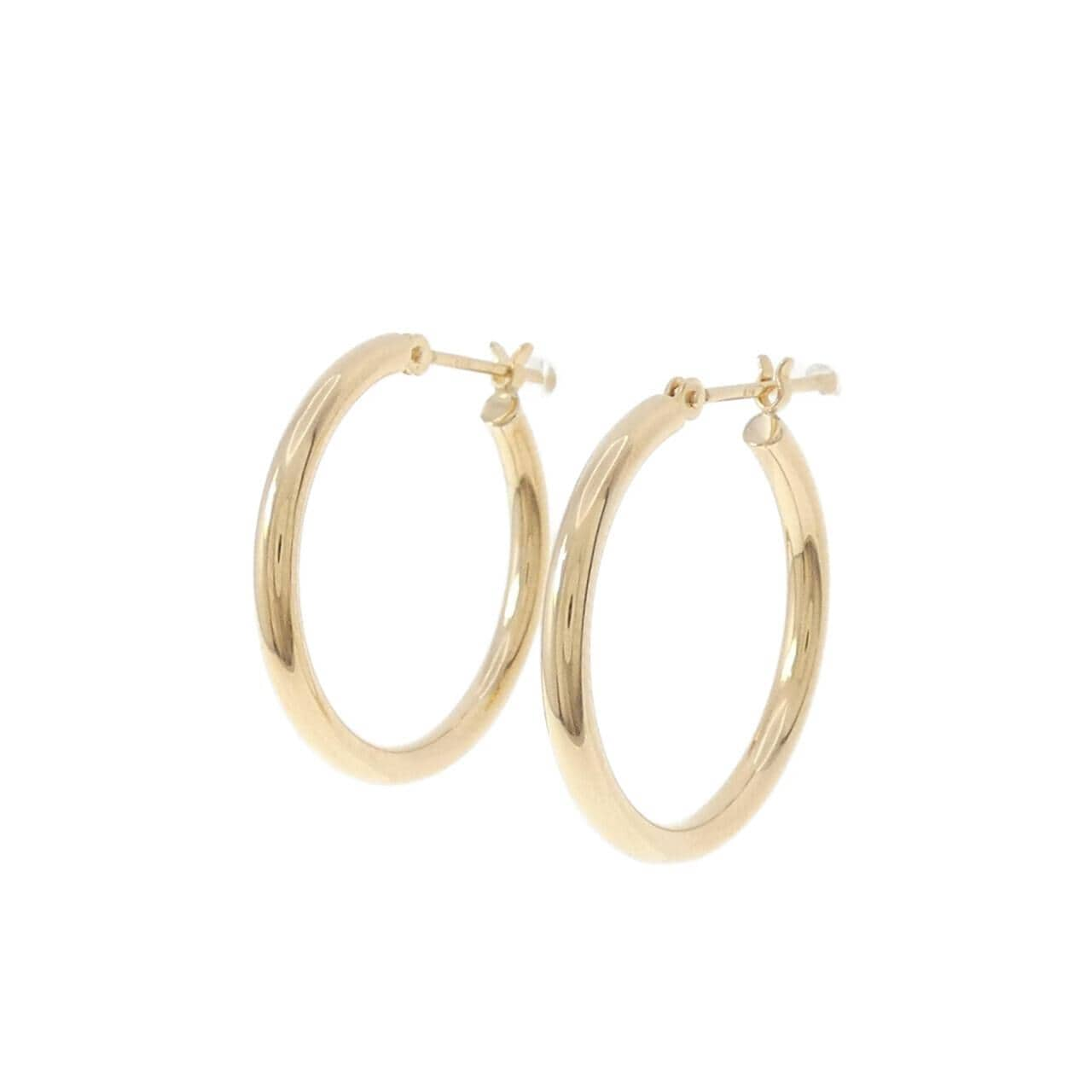 K18YG hoop earrings