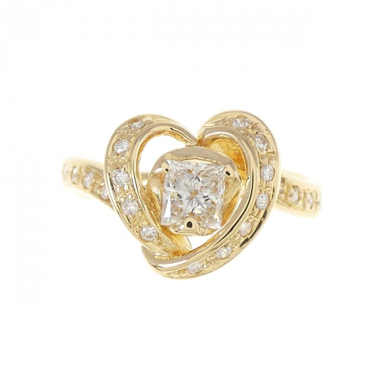 K18YG ハート ダイヤモンド リング 0.367CT