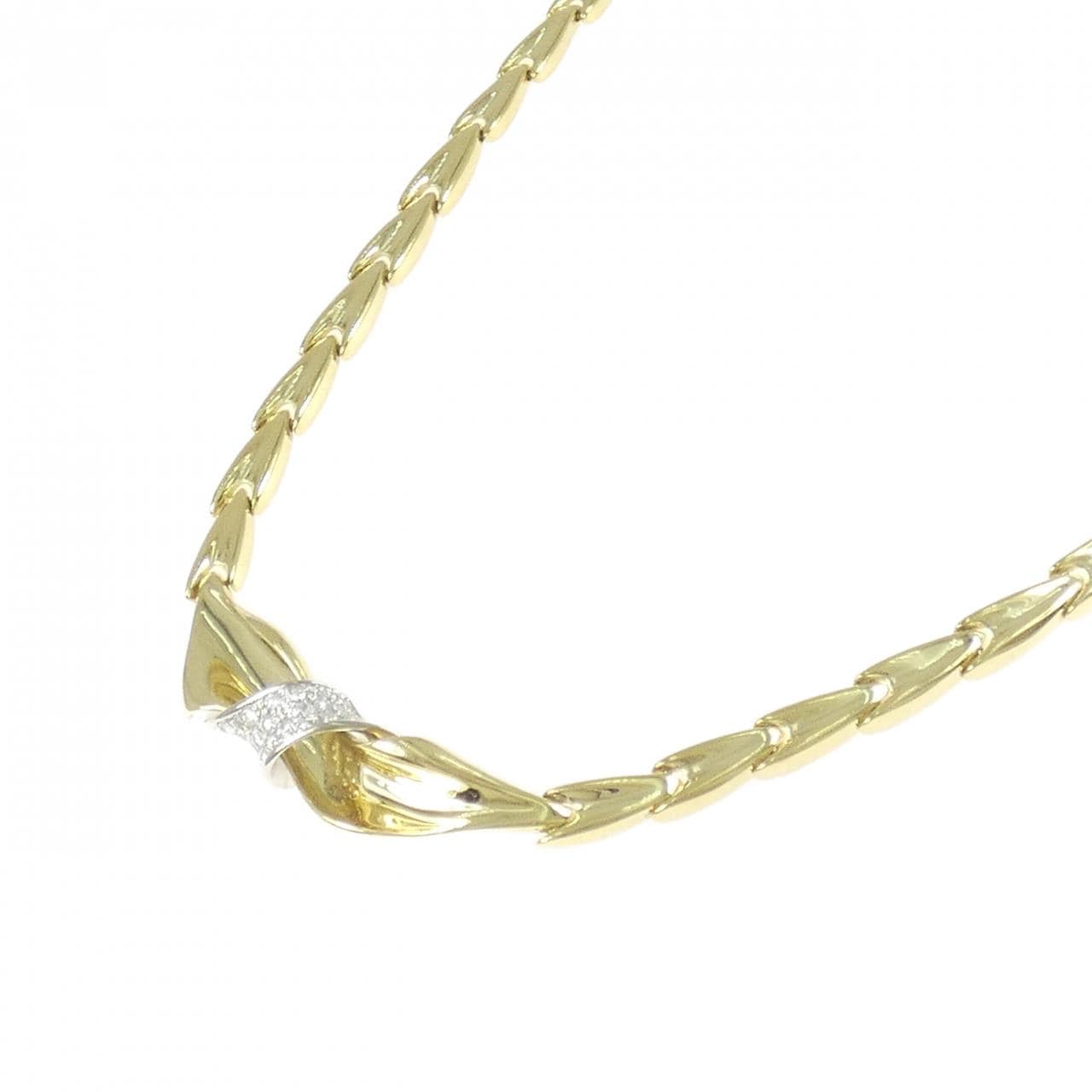 750YG/750WG ダイヤモンド ネックレス 0.35CT