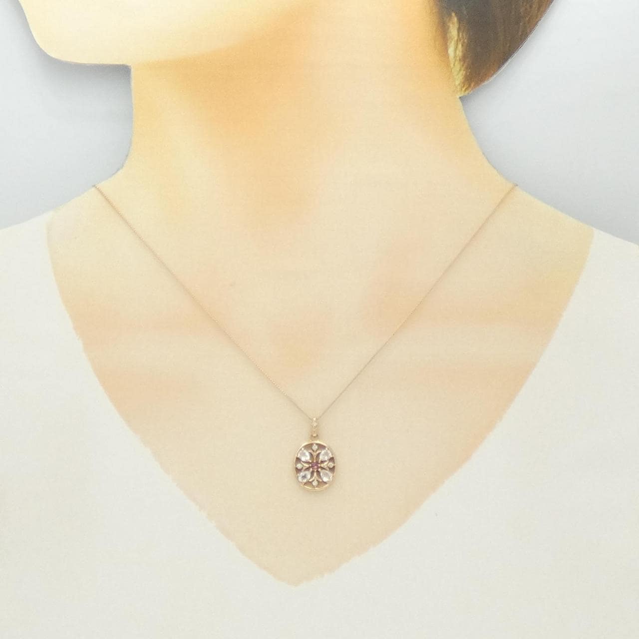 K18PG カラーストーン ネックレス