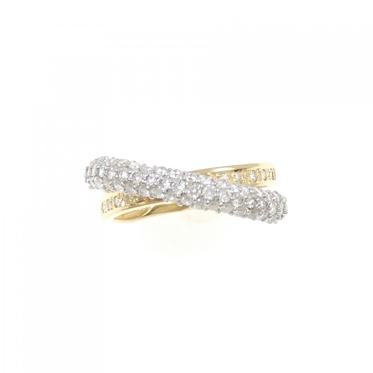 K18YG/PT900 パヴェ ダイヤモンド リング 0.65CT