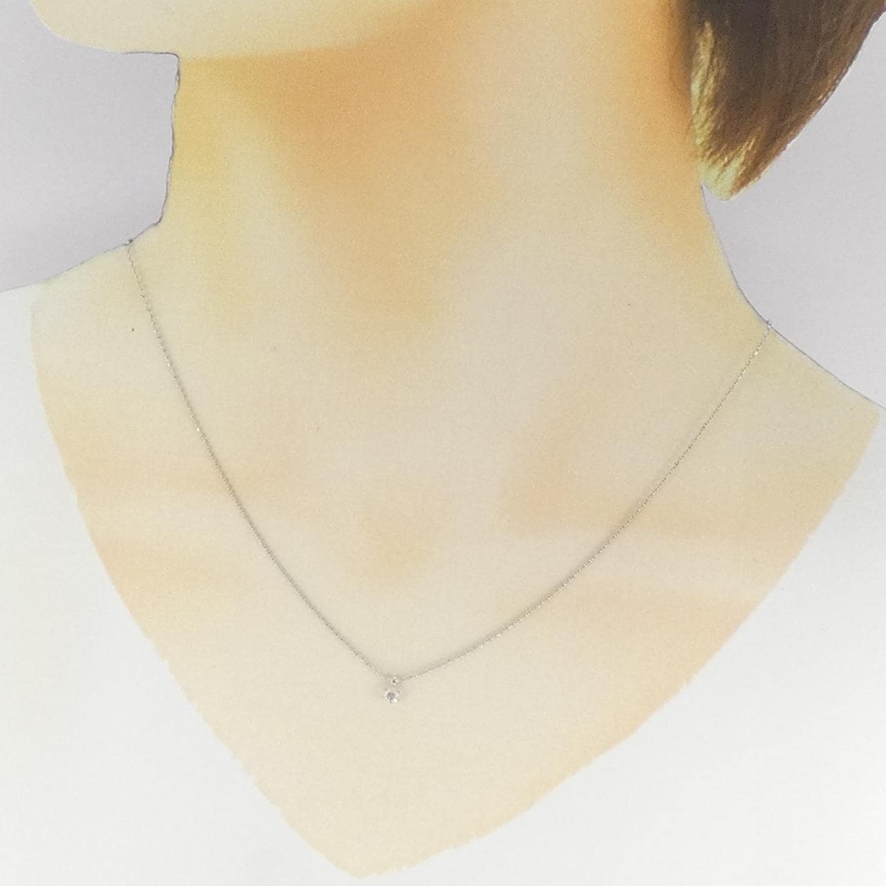PT850 ソリティア ダイヤモンド ネックレス 0.1CT