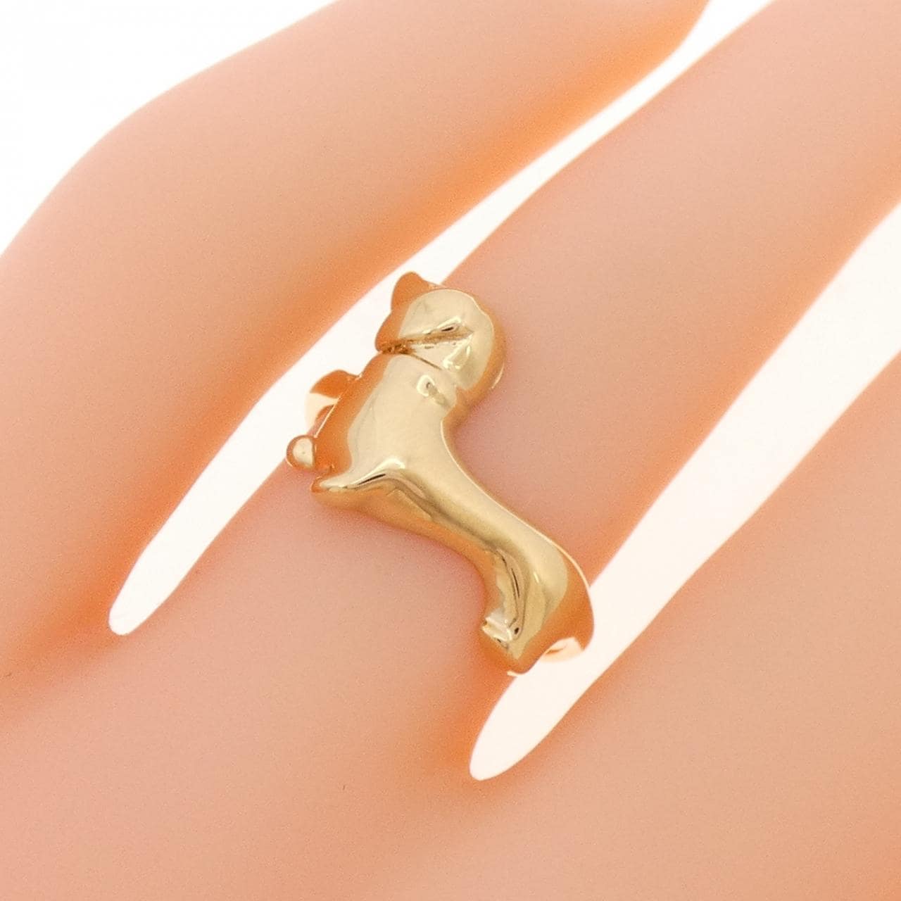K18YG ドッグ ダイヤモンド リング 0.005CT