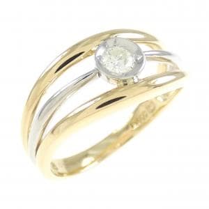 K18YG/PT ダイヤモンド リング 0.10CT