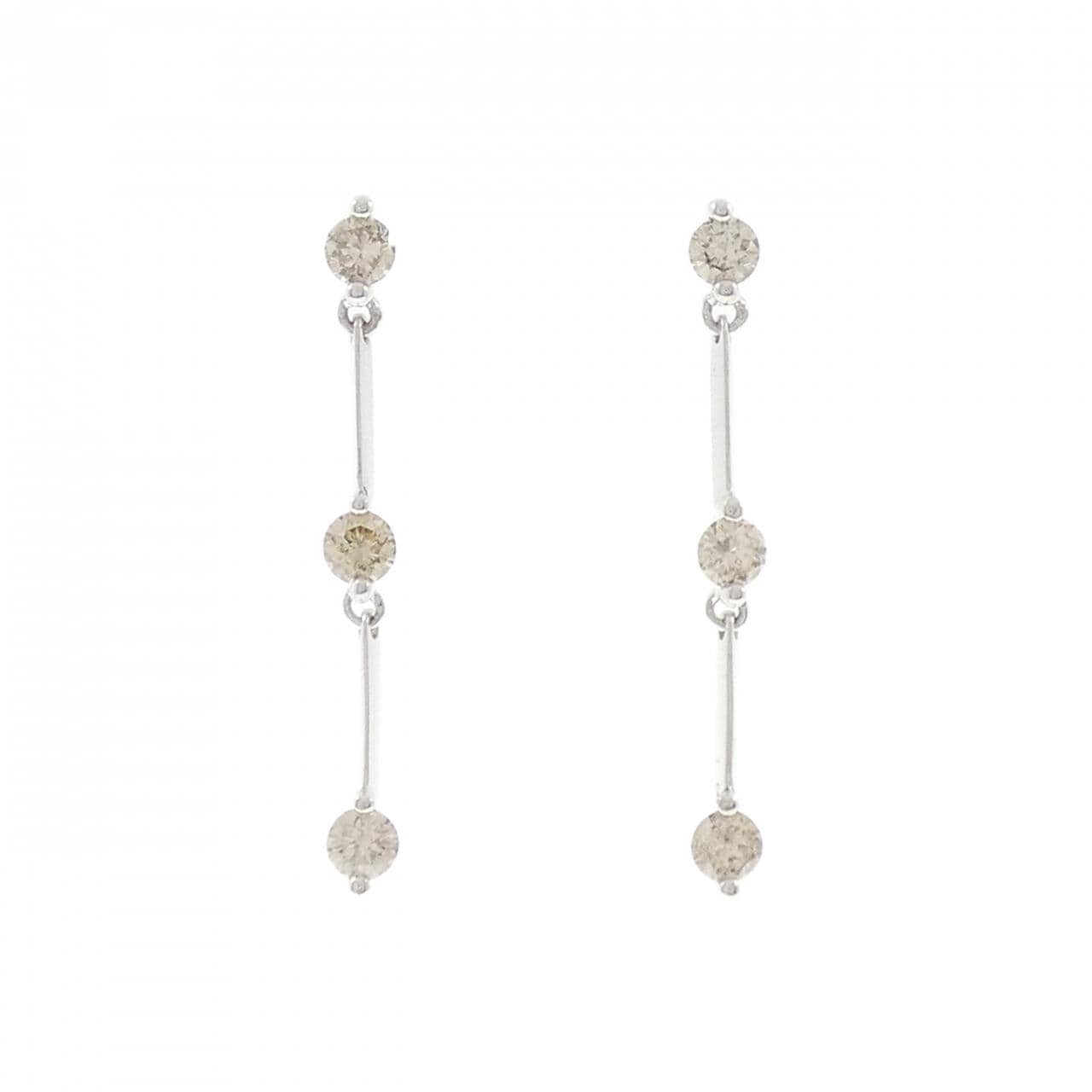 K18WG ダイヤモンド ピアス 1.00CT
