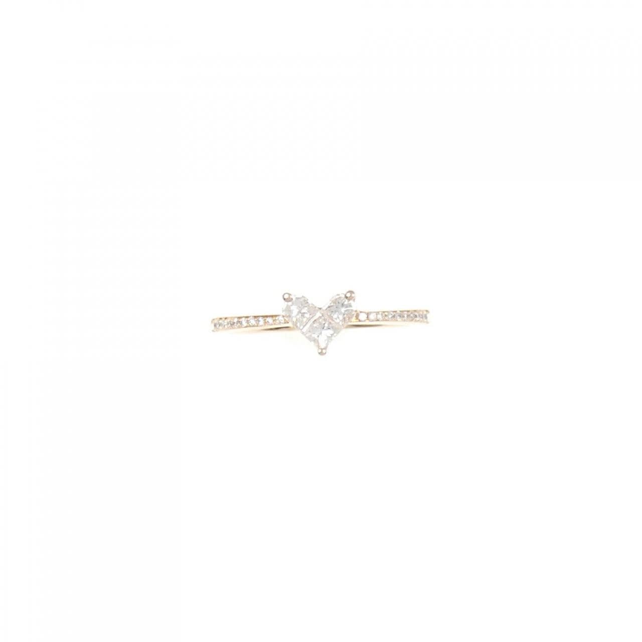 K18PG Heart Diamond Ring 0.26CT