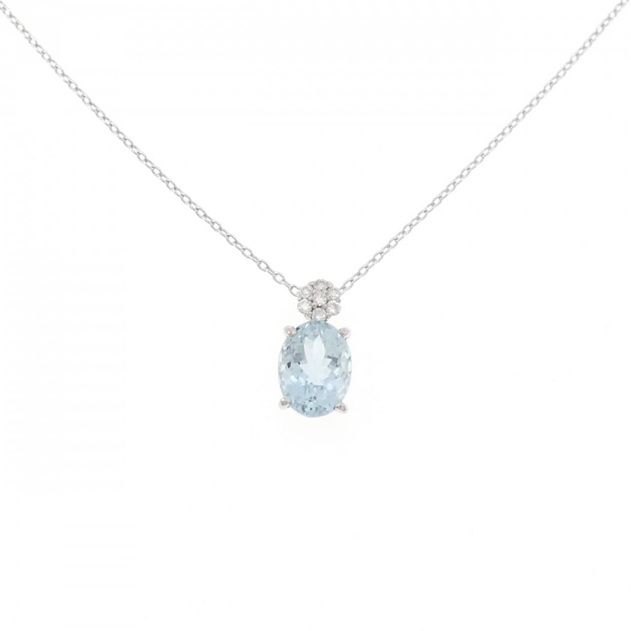 K18WG Aquamarine necklace 1.36CT