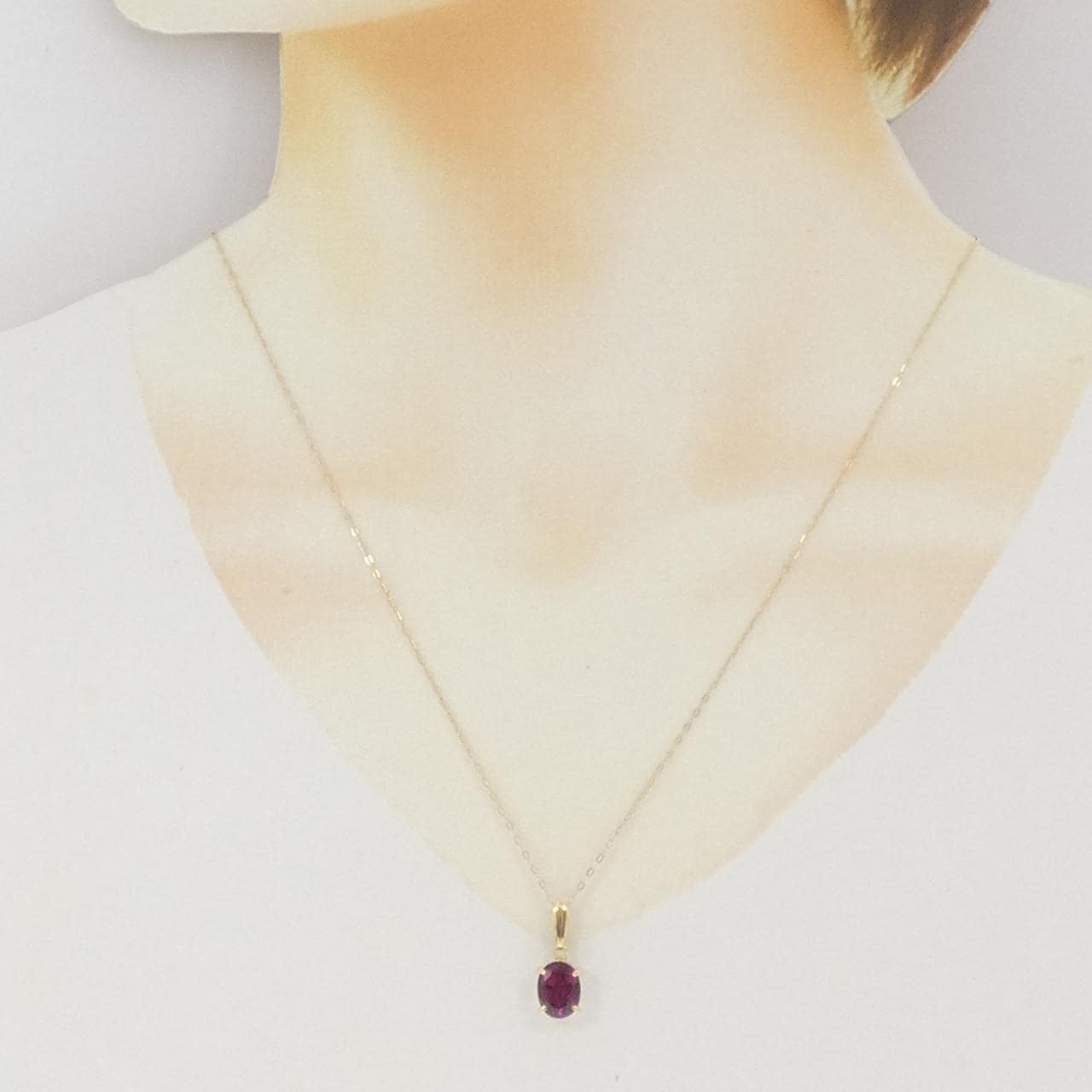 K18YG ガーネット ネックレス