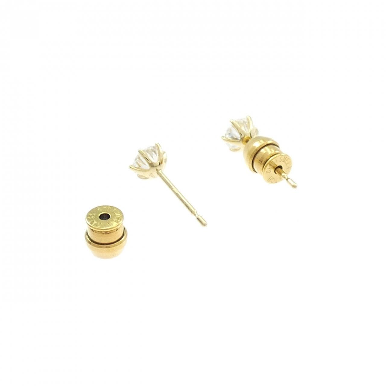 【リメイク】K18YG/ST ダイヤモンド ピアス 0.332CT 0.335CT E-F SI2 EXT-VG