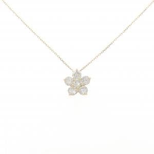 K18YG フラワー ダイヤモンド ネックレス 1.02CT