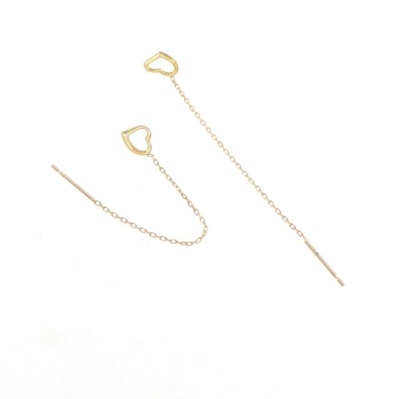 K18YG ハート ピアス