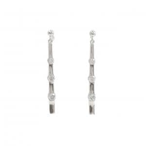 K18WG/PT900 ダイヤモンド ピアス 0.36CT