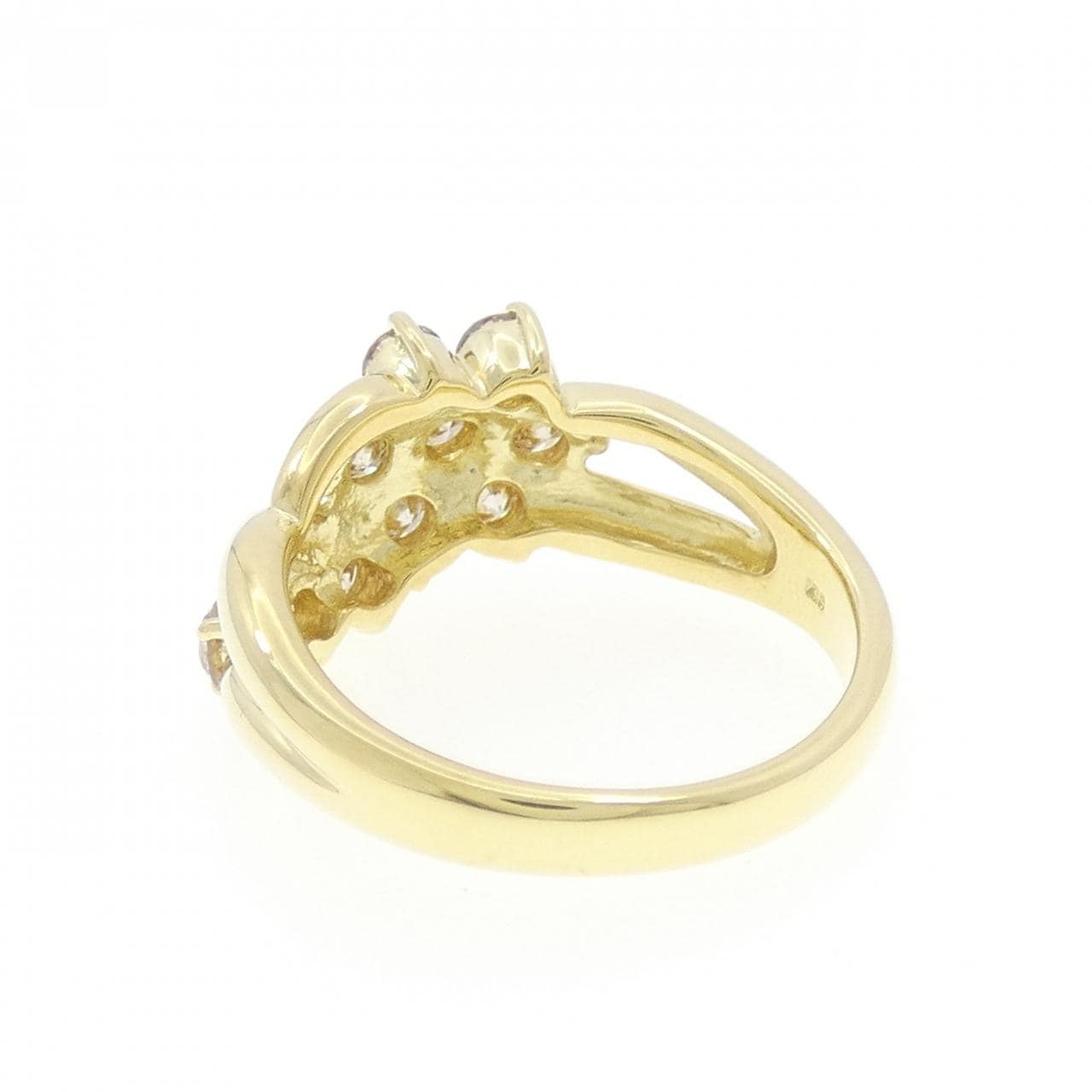 K18YG花朵钻石戒指0.98克拉