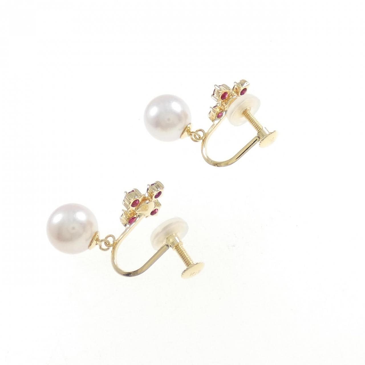 K18YG color stone earrings