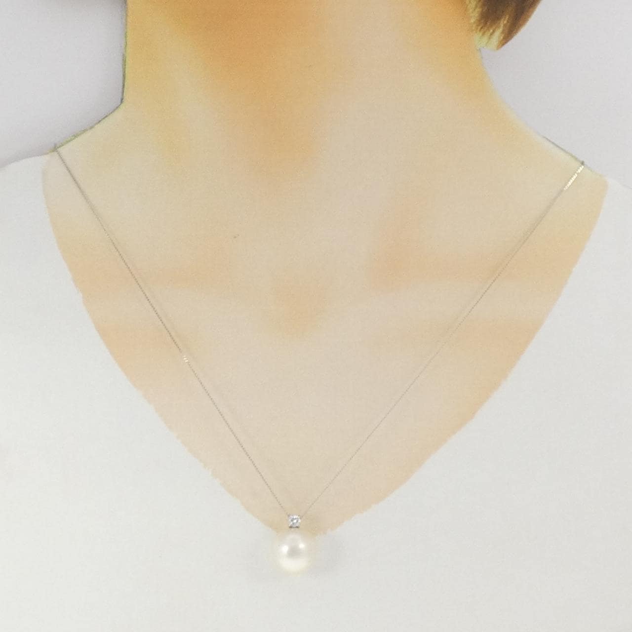 PT950/PT850 白蝶パール ネックレス 13.3mm