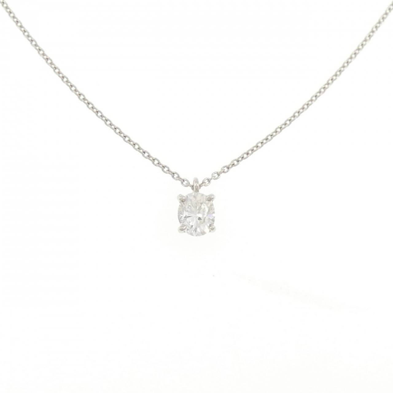 【リメイク】PT900/PT850 ダイヤモンド ネックレス 0.383CT F SI2 オーバルカット