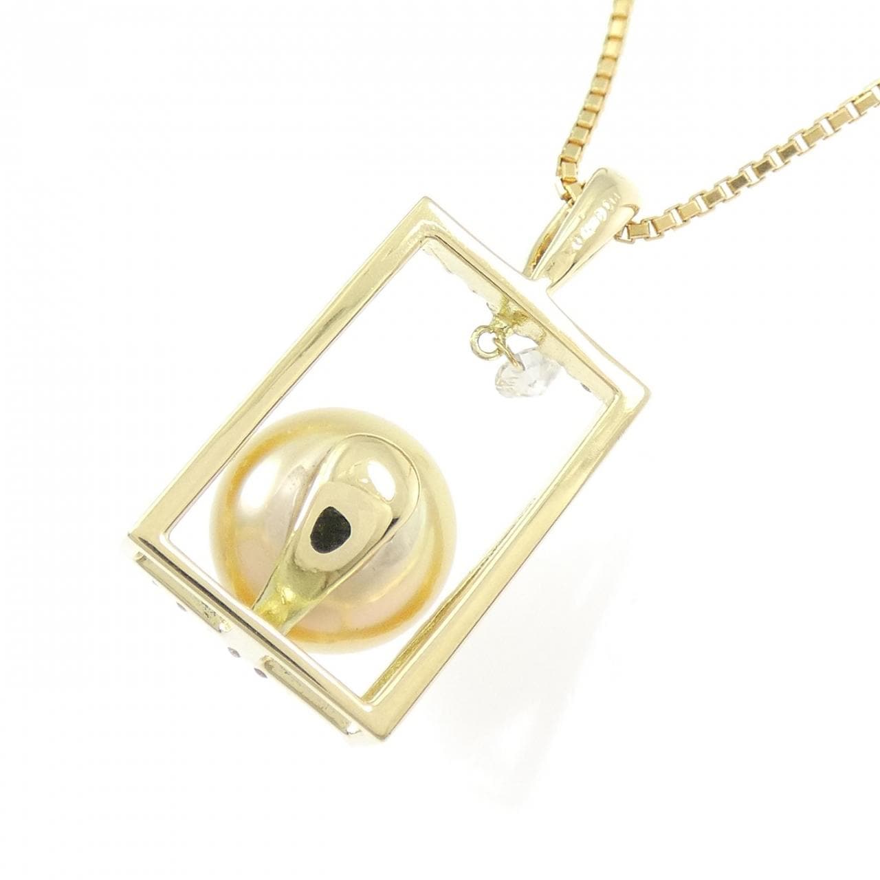 K18YG 白蝶パール ネックレス 10.0mm