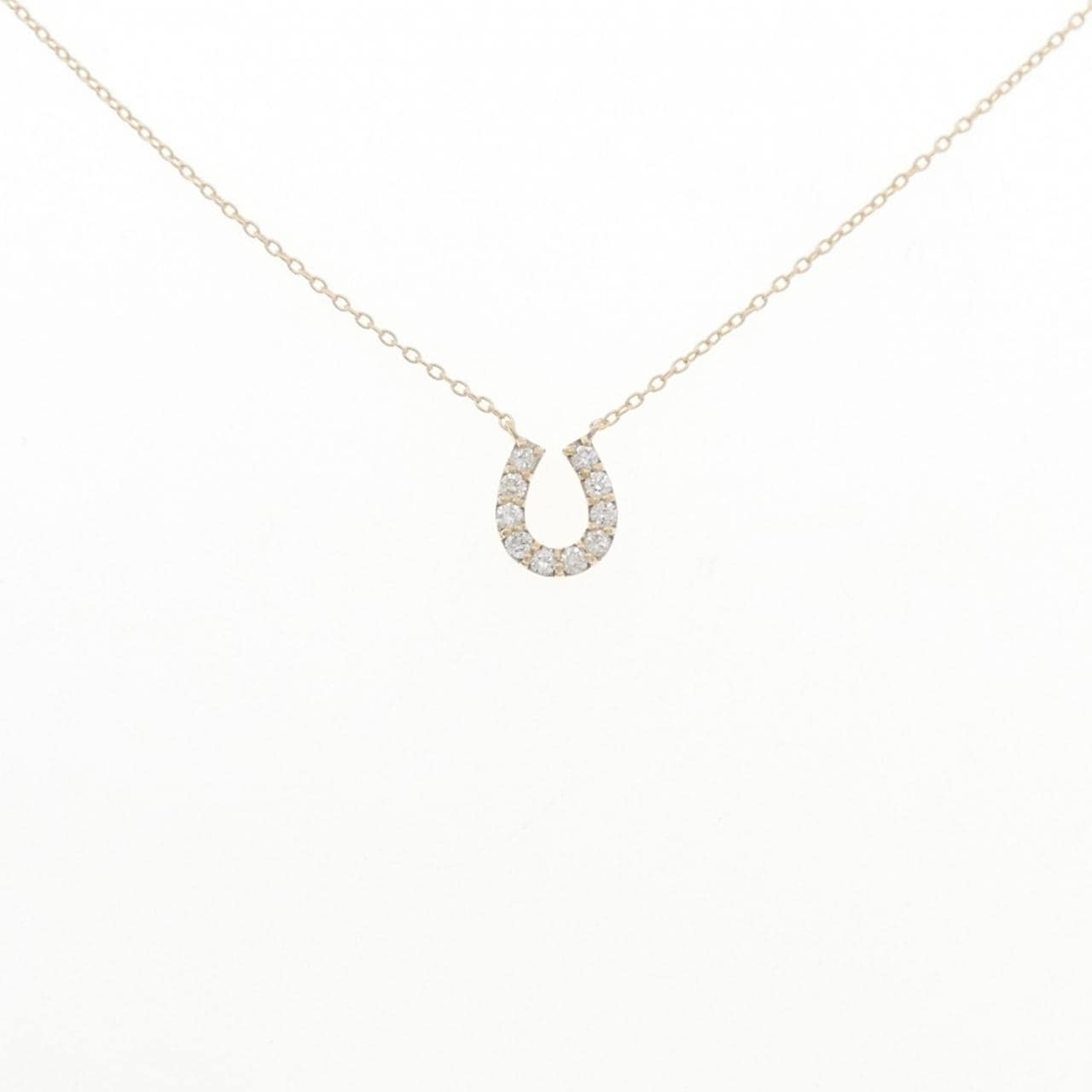 【リメイク】K10YG ホースシュー ダイヤモンド ネックレス 0.15CT