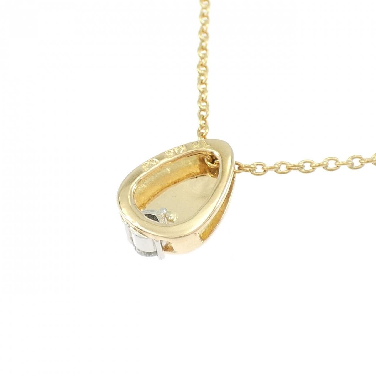 K18YG/PT ダイヤモンド ネックレス 0.10CT