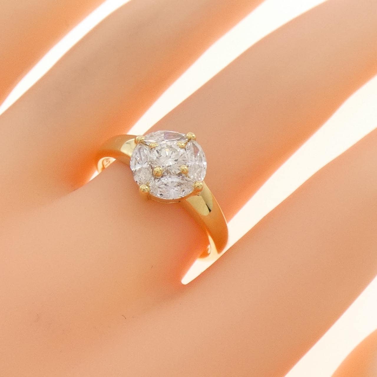 K18YG/K18WG ダイヤモンド リング 0.36CT