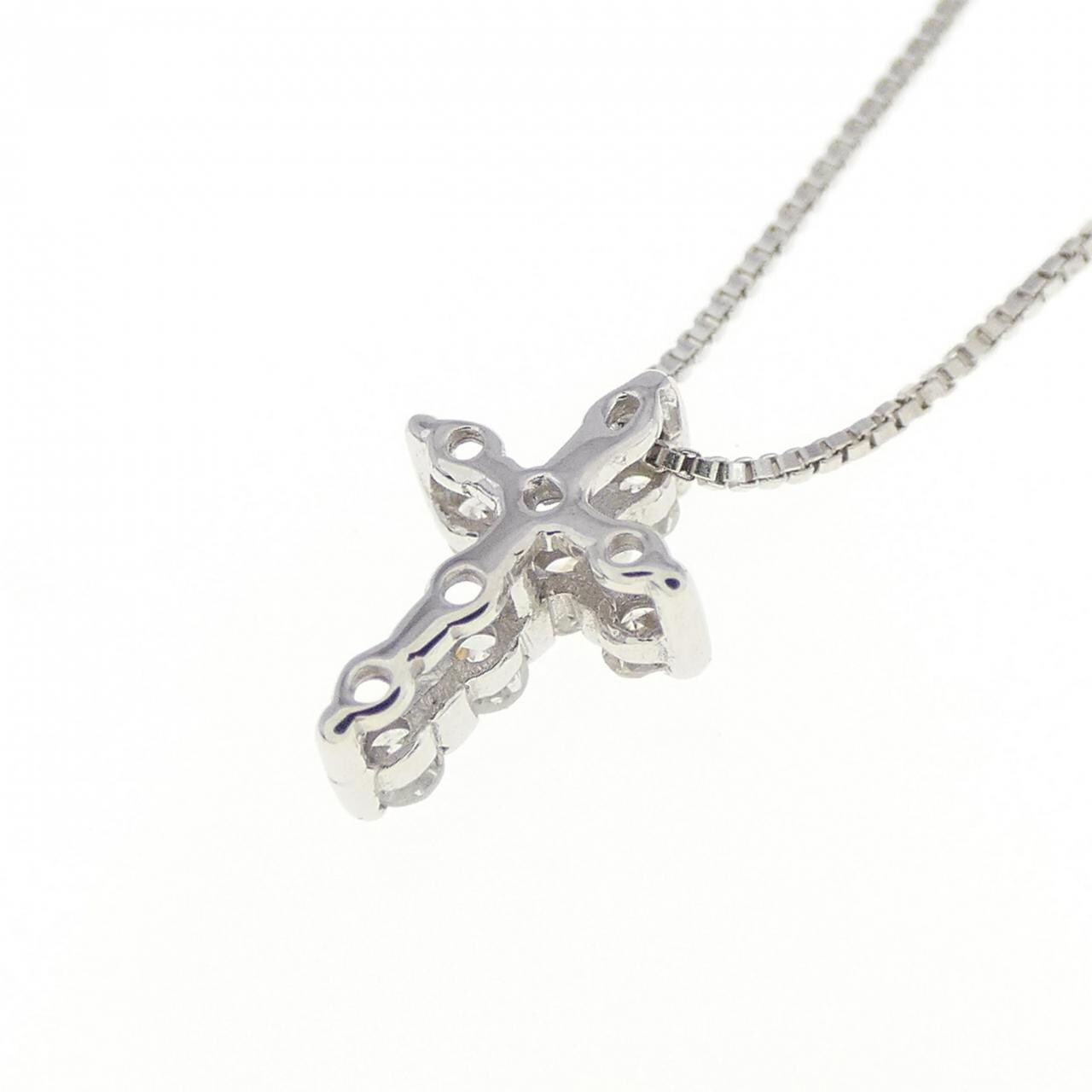 K14WG Cross Diamond Necklace