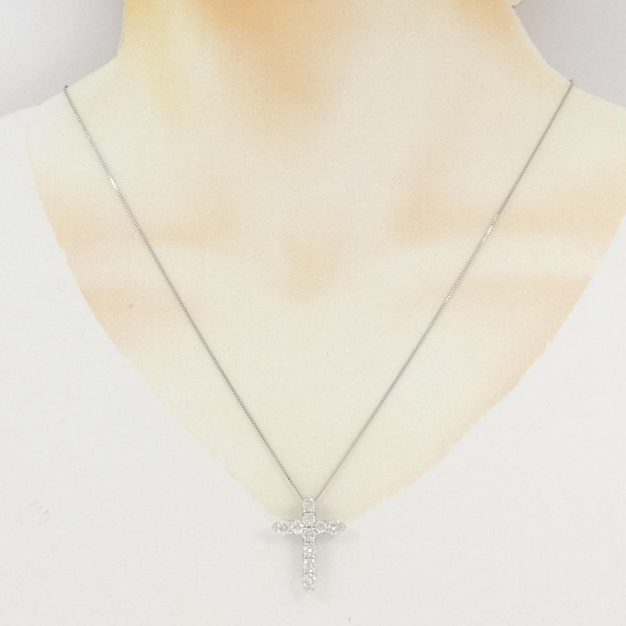 PT900/PT850 クロス ダイヤモンド ネックレス 1.50CT